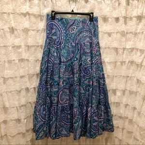 Lauren RalphLauren Paisley Blue Boho Skirt Size XS